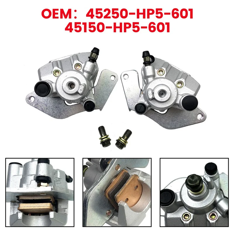 Practical Car Front Brake Calipers W/Pads For Honda Rancher 420 TRX420 Foreman 500 TRX500 45250-HP5-601 45150-HP5-601