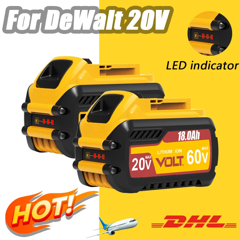

100% Original 20V MAX Battery Power Tool Replacement For DeWalt DCB184 DCB181 DCB182 DCB200 20V 5A 6A 18Volt 20v Battery