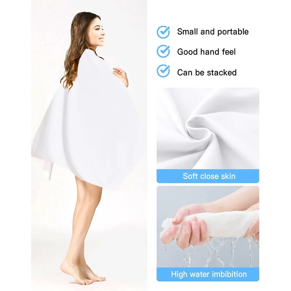 1pc Beach Towel Pure White Towels for Beach, Bath, Pool, Gym, Yoga-Lightweight, Quick Dry Oversized Beach Towel view 2