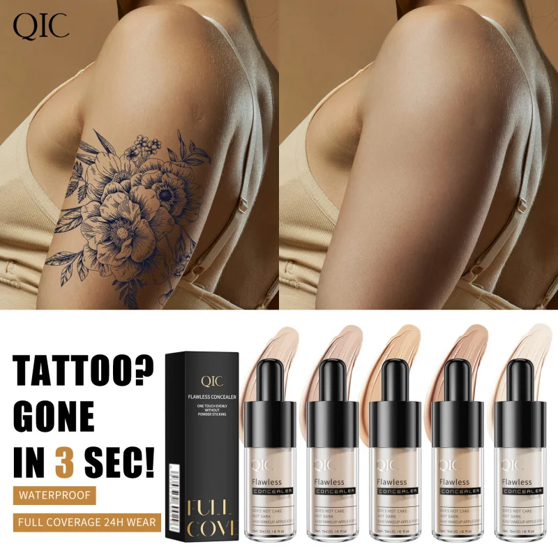 

QIC Tattoo Concealer: Waterproof, Full Coverage, 24H Wear