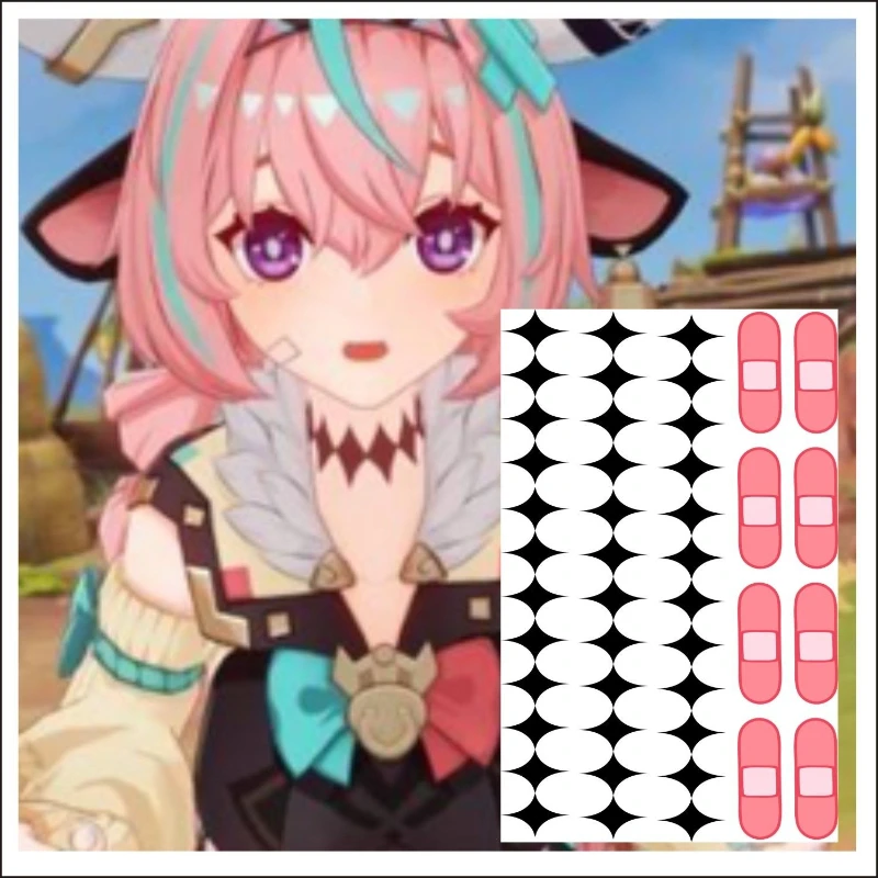 Genshin Impact Kinich Varesa Xilonen, accesorios de Cosplay, tatuaje trasero, pegatina de tatuaje temporal, tatuaje falso impermeable para niña y niño