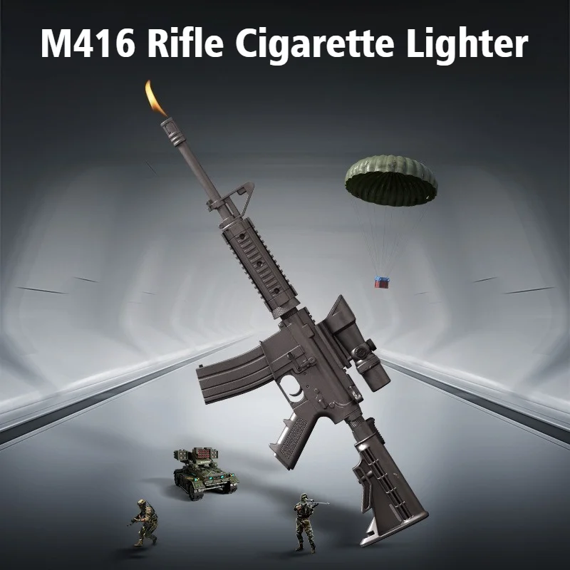 M416 بندقية بندقية نفخ البيوتان أخف السيجار الشاعل يندبروف لهب مفتوح الرجال الهدايا ولاعات السجائر وملحقات التدخين