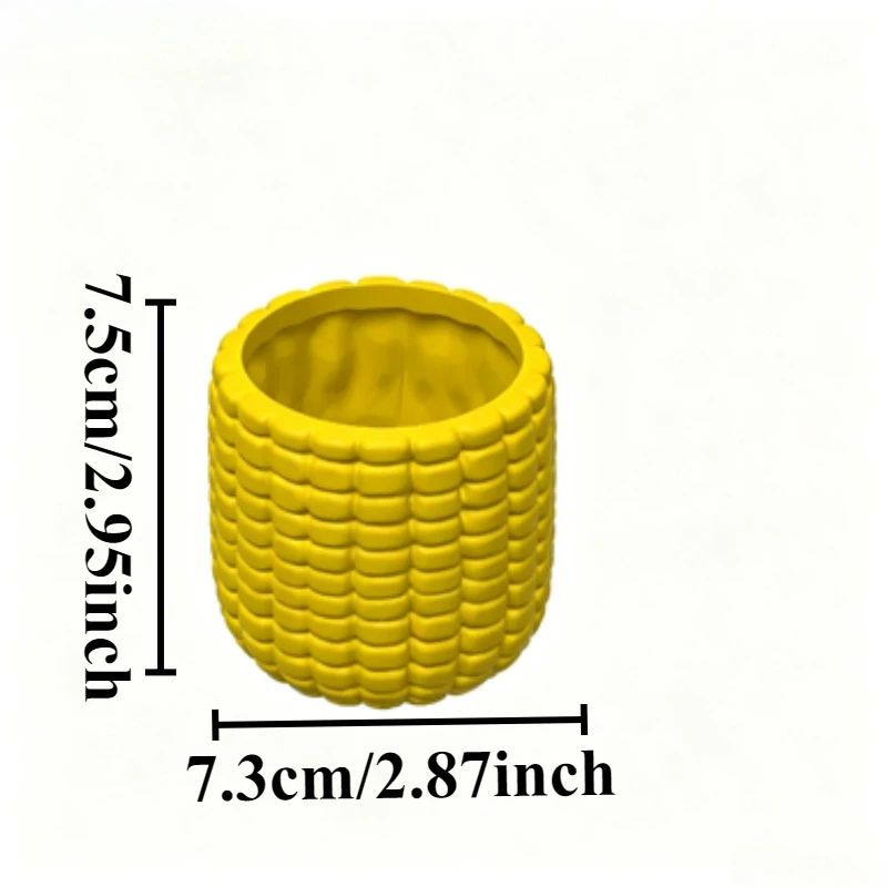 Corn Kernel Textured Small Flower Pot, Corn‑Shaped Window Sill Planter for Succulents Mini Green Plants
