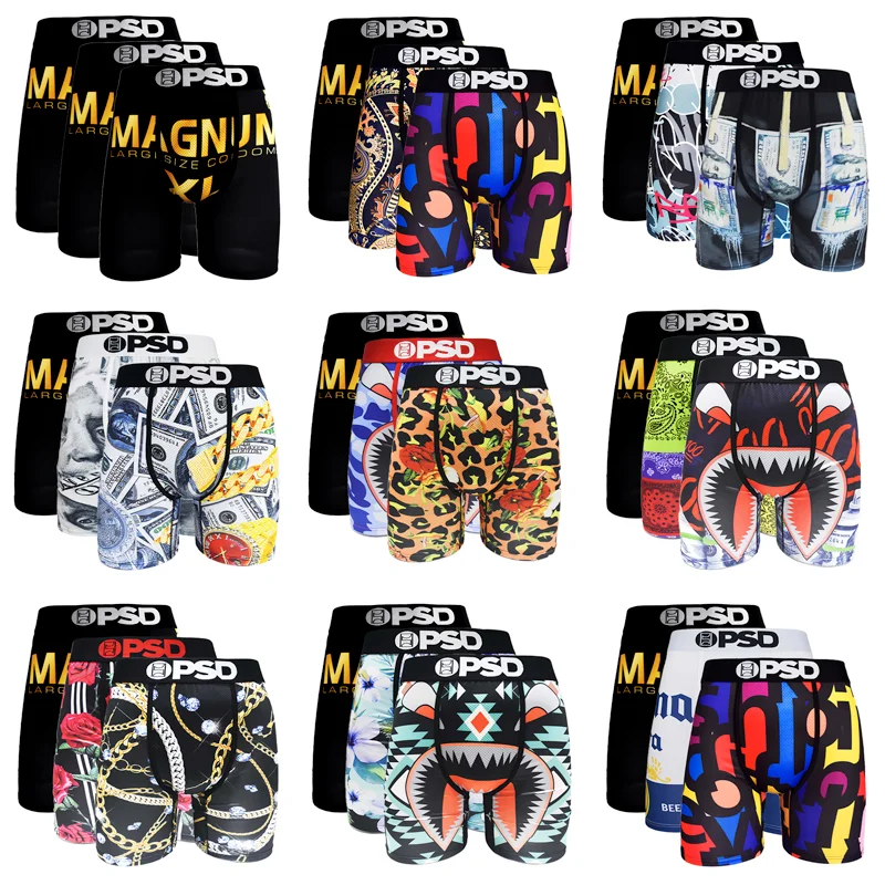 

3pcs Men's Boxer Shorts, Polyester, Fashion, Quick-Drying, Elastic Waist, S-XXL, Workout & Leisure，Men's underwear