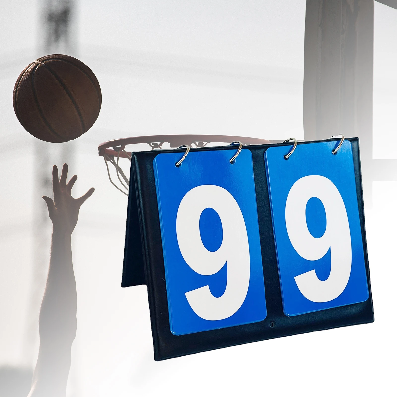 Multifunctional Table Top Scoreboard, Detachable Flips up 2 digits Score Keeper for Basketball Games Badminton Indoor Sports