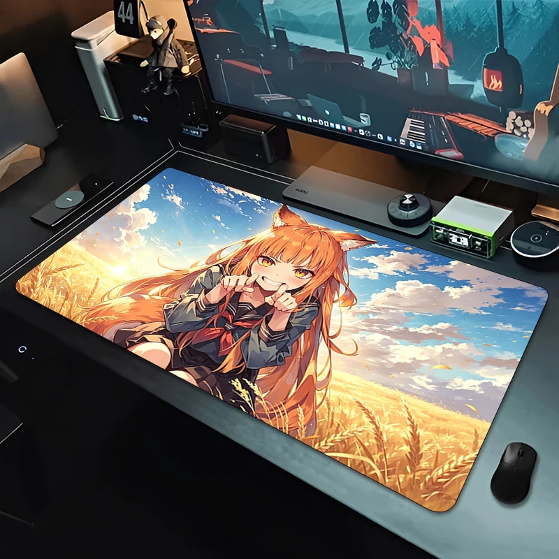 Mouse Pad Spice and Wolf Cute Anime MousePads Gaming Anti-Fray Mousepad Computer MausePad Rubber Game Keyboard Pad For Best Gift