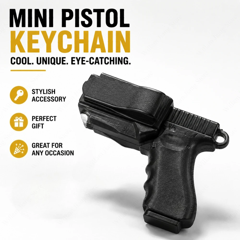 Men Accessories For Birthday Gift - Pistol Shaped Mini Keychains Trendy Small