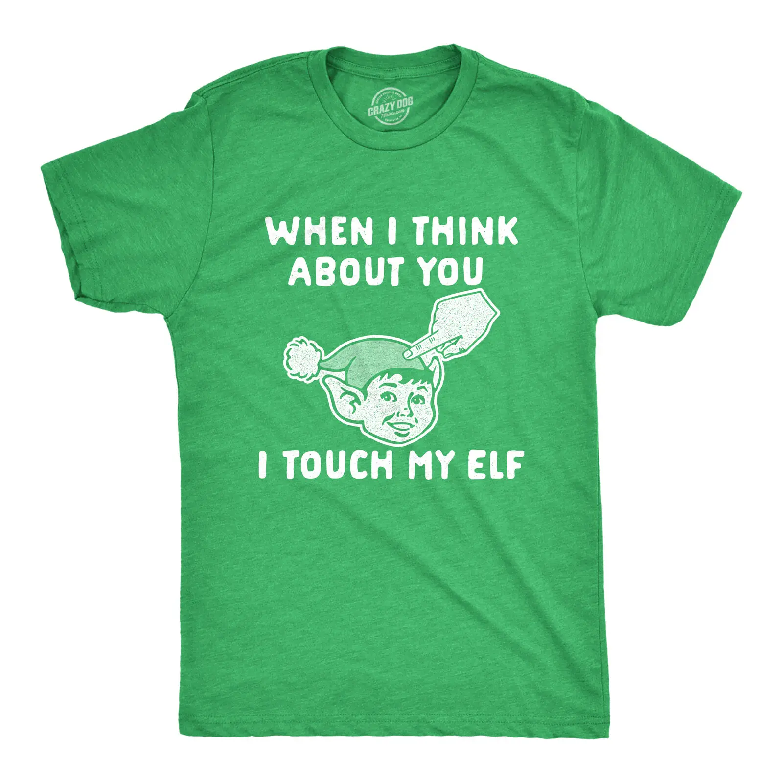 

Mens When I Think About You I Touch My Elf Tshirt Funny Christmas Party Xmas Tee