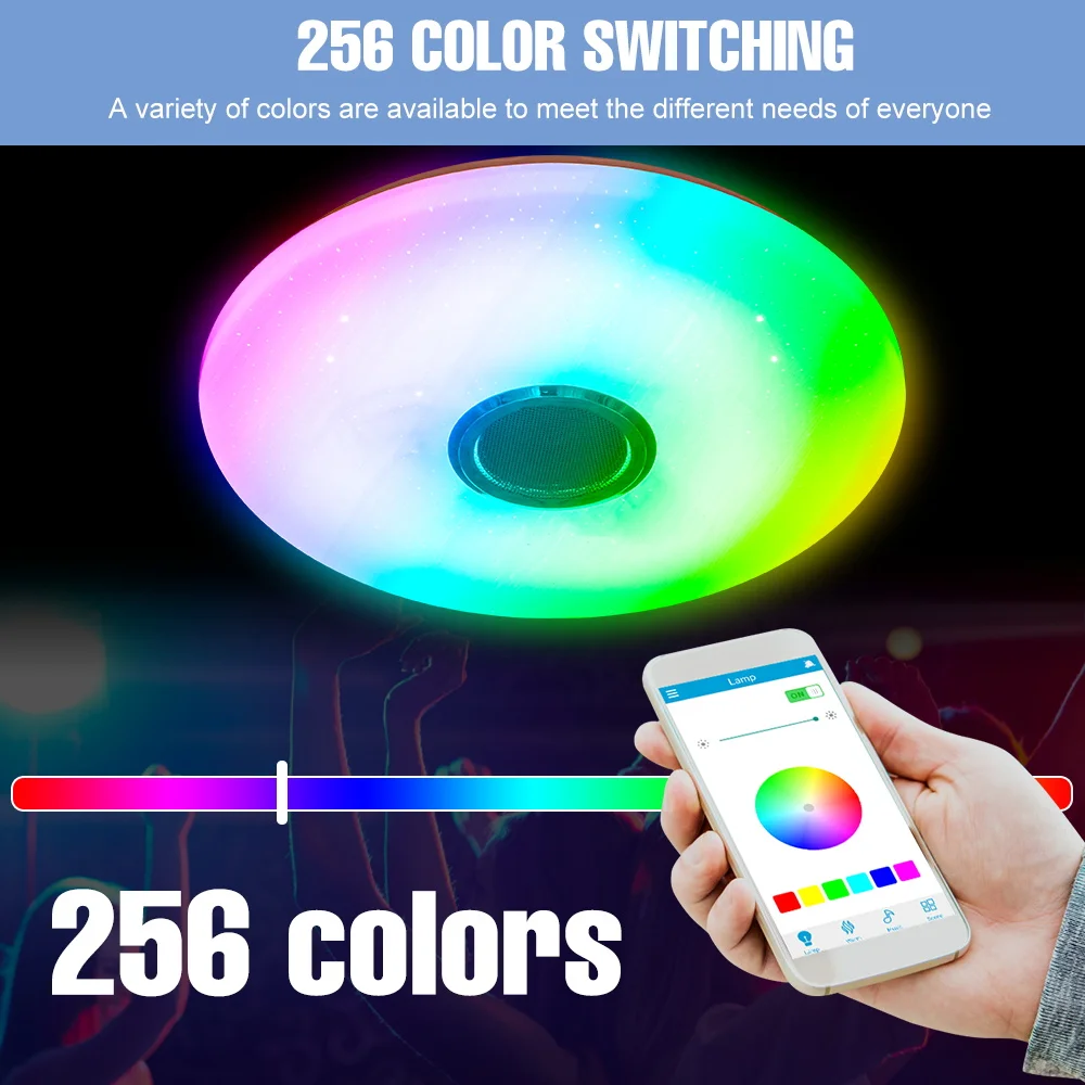 LED Smart Lamp RGB Ceiling Light APP Remote Control Bluetooth Speaker Music LED Lamp For Home Room Decoration Bedroom Nightlight