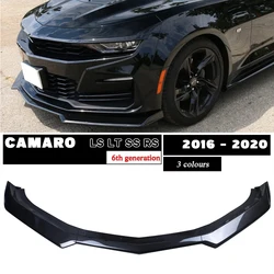 Carbon Fiber Front Bumper Lip Gloss Black Chin Spoiler for Chevrolet Chevy Camaro MK6 6th Generation 2016 - 2020 LT LS SS RS