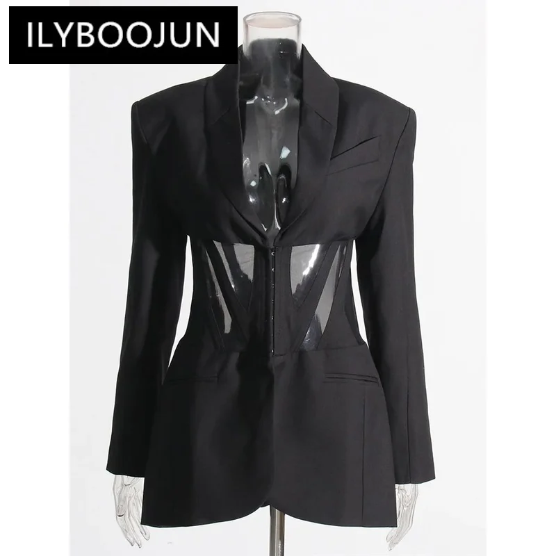 ILYBOOJUN Slim Minimalist Blazers For Women Notched Collar Long Sleeve Temperament Blazer Female Fashion Style Clothing New