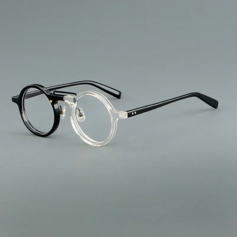 

Japanese Style Handmade High Quality Vintage Acetate Round Glasses Frame For Men Women Designer Retro Fashion Eyeglasse
