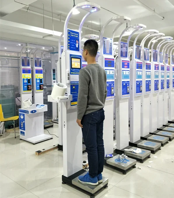 Adult Electronic Medical Weighing Scale Body Fat Height Weight Digital Scales with Printer Coin Height Weight Scale