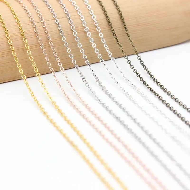 5 Meters Chain Width:2MM Antique Copper Copper Flat O Shape Chain Diy Jewelry Findings Accessories Wholesale