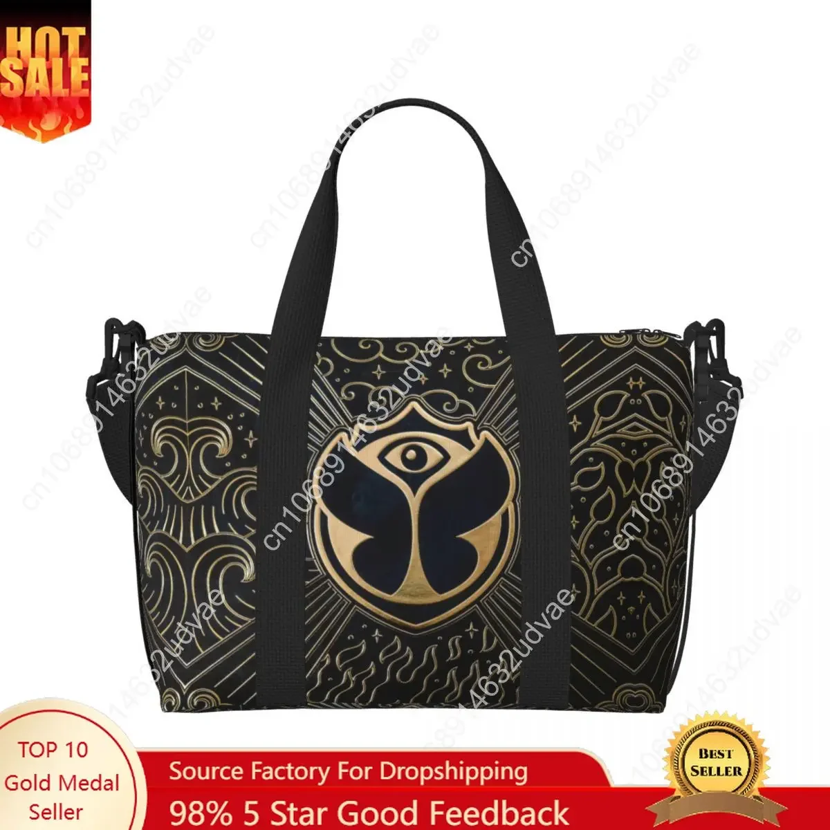 Custom Tomorrowland Beach Tote Bag Women Belgian Electronic Dance Music Festival Big Compartment Gym Beach Travel Bags