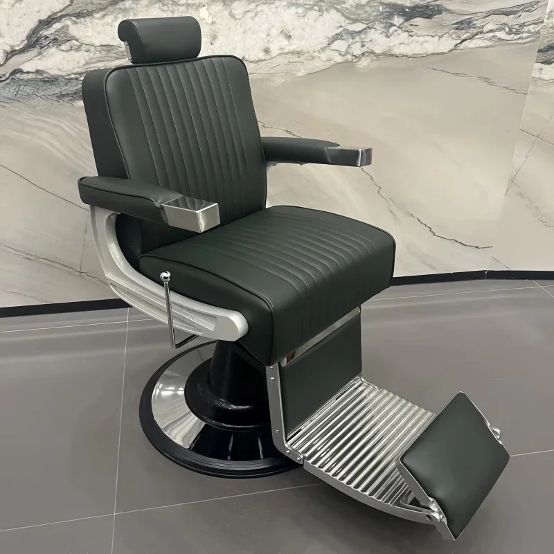 88.High-end retro men's oil head barber chair store can put down the special hair cutting chair for shaving and shaving
