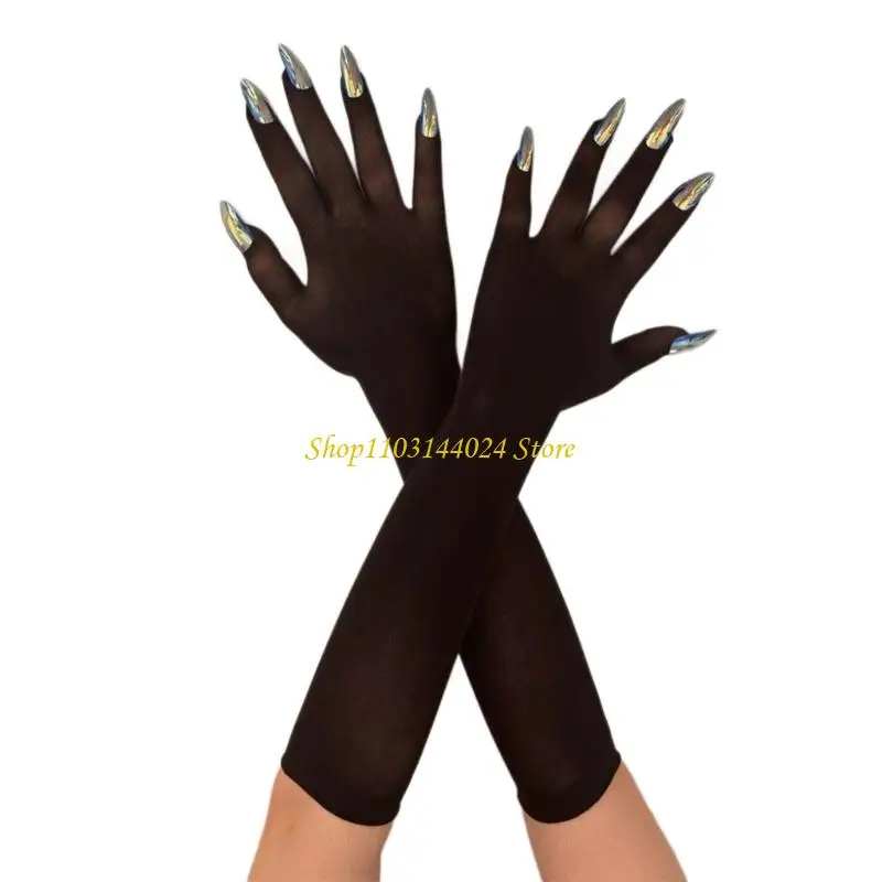 N5KE Pointed Nails Gloves In Seamless Design Perfect For Halloween And Role Playing