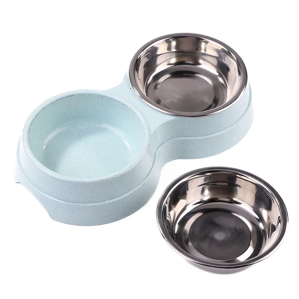 Double Pet Food Bowl Stainless Steel Drinkware Pet Drinking Food Dog Food Puppy Feeding Supplies Kitten Food Water Accessories