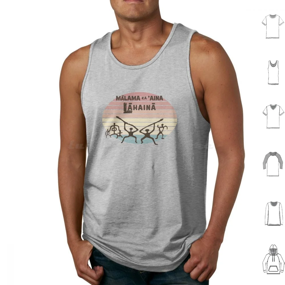 Malama Ka Aina-Care For Lahaina Tank Tops Print Cotton Lahaina Fire Relief Lahaina Fire Maui Fire Maui Fire Relief