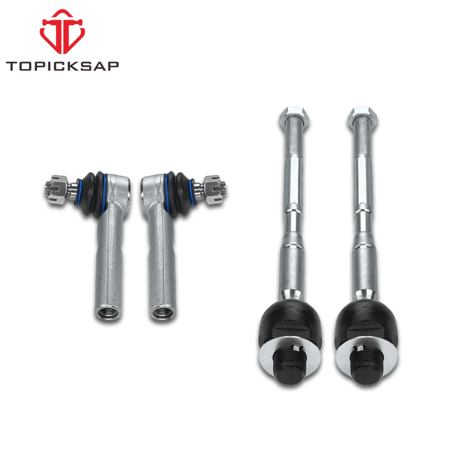 TOPICKSAP 4Pcs Front Inner/Outer Tie Rod Kit for Lexus GX470/Toyota 4Runner 2003-2009 Suspension ES80378 EV80379