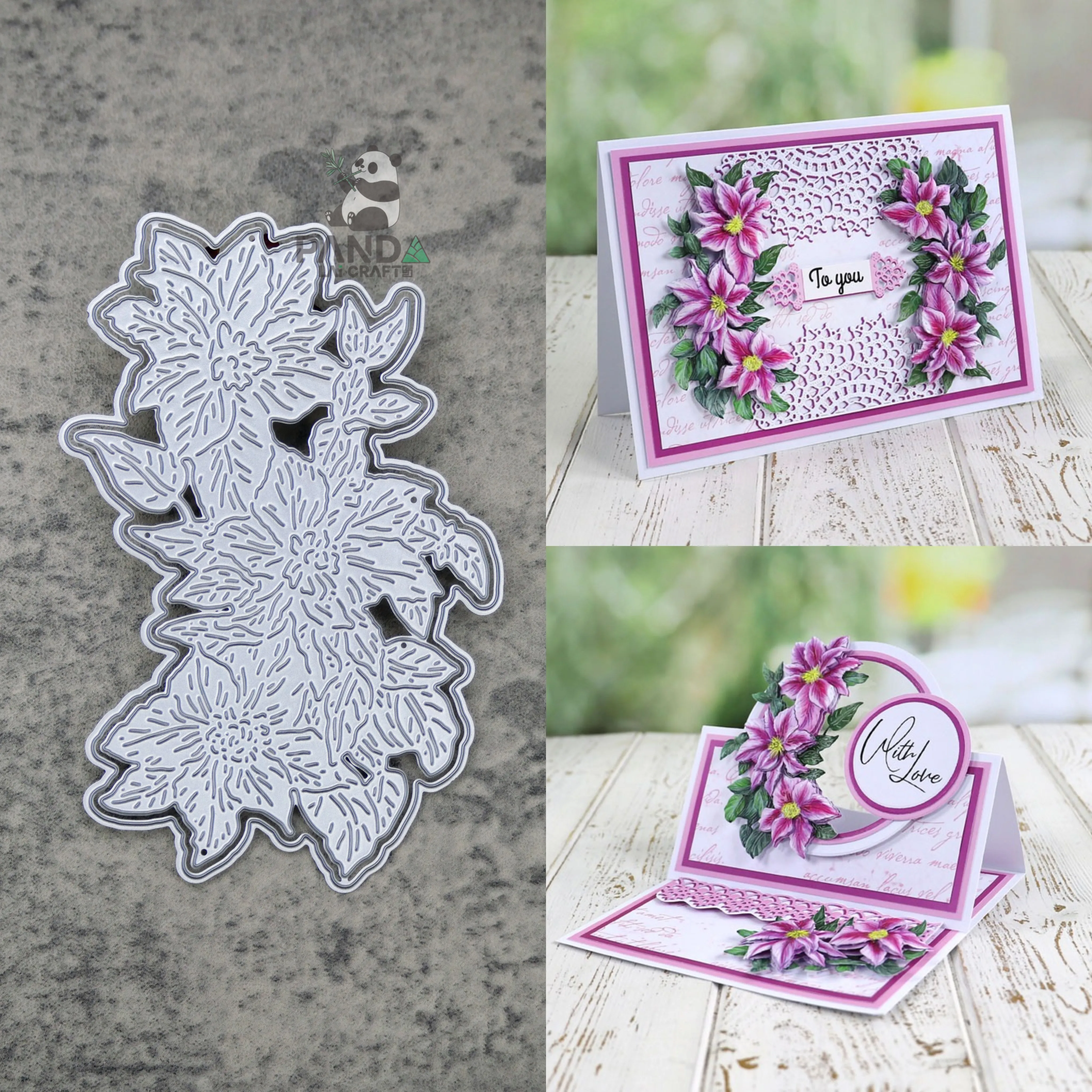 PANDALAI Climbing Clematis Die Set Metal Cutting Dies DIY Album Decorative Embossing Paper Card Crafts Blade Punch Stencils