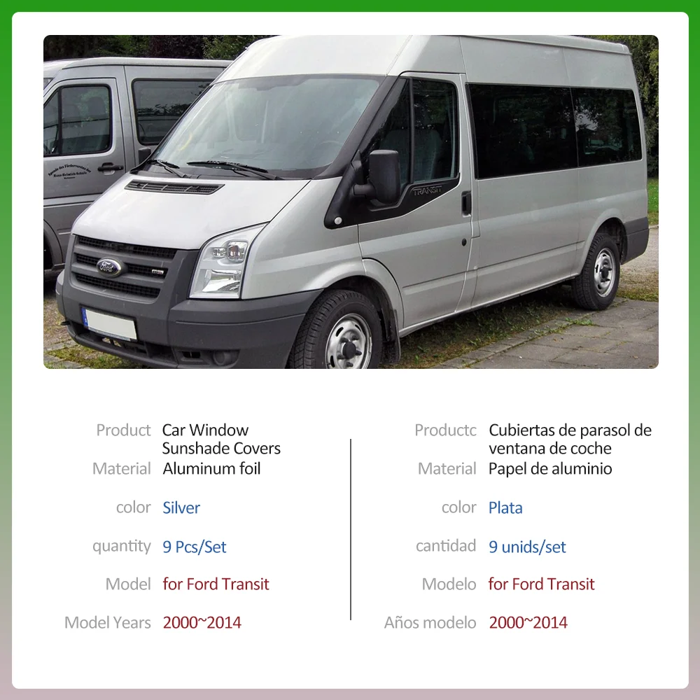 Full Coverage Sunshades for Ford Transit Tourneo MK6 MK7 2000~2014 Car Windows Sun Visor Windshield Curtain Mat Cover Accessorie
