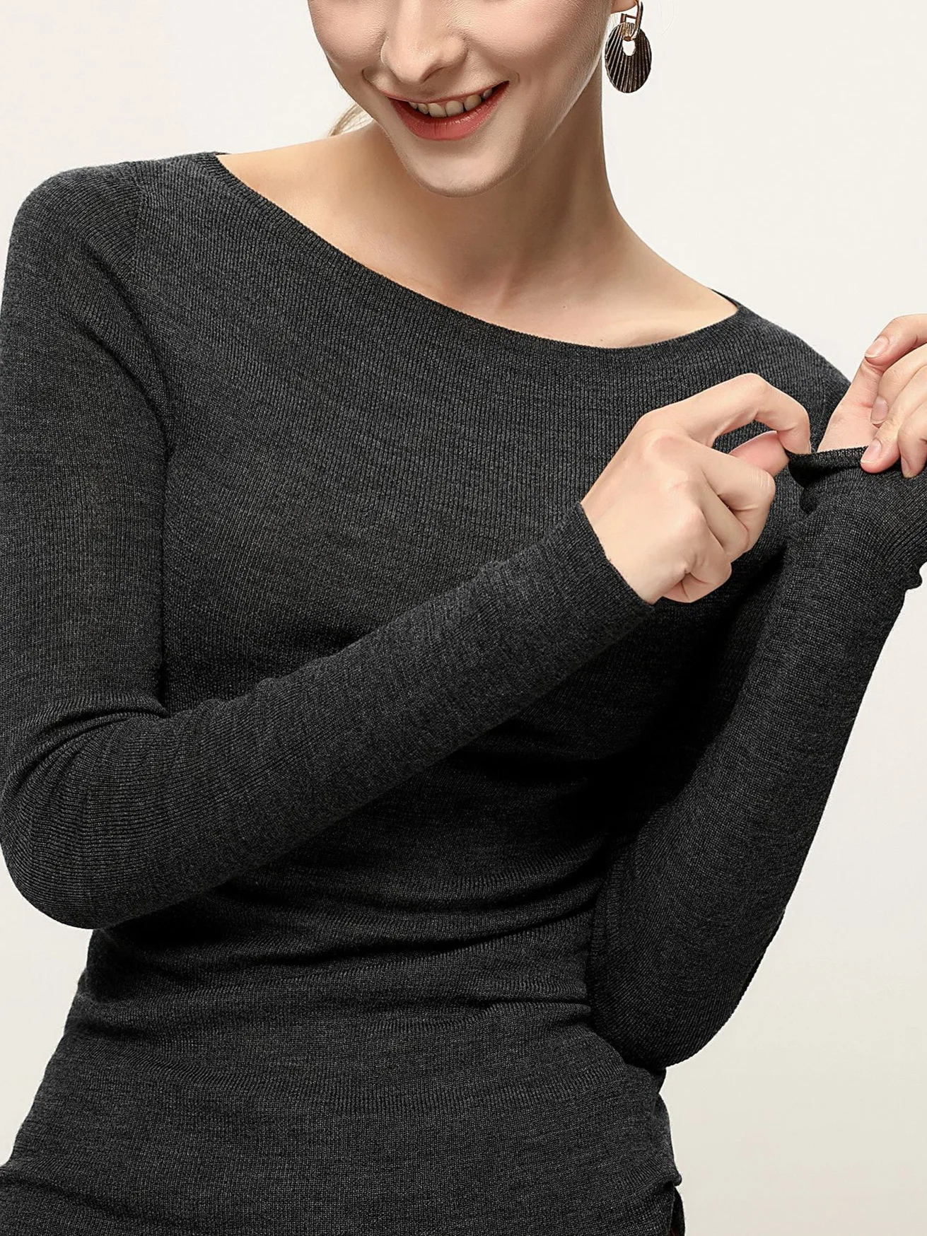 

Elegant Off Shoulder Ribbed Knit Sweater Women Slim Fit Wool Blend Pullover Sexy Slash Neck Jumper Chic Autumn Winter Base Layer