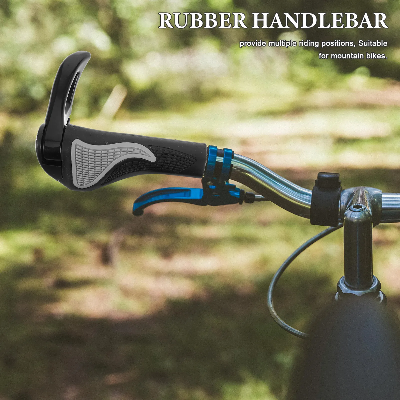 

1 Pair Bicycle Handlebar Grips Silicone Aluminum Alloy Bullhorns For Mountain Bike Ergonomic Non-Slip Cycling Ride Comfort