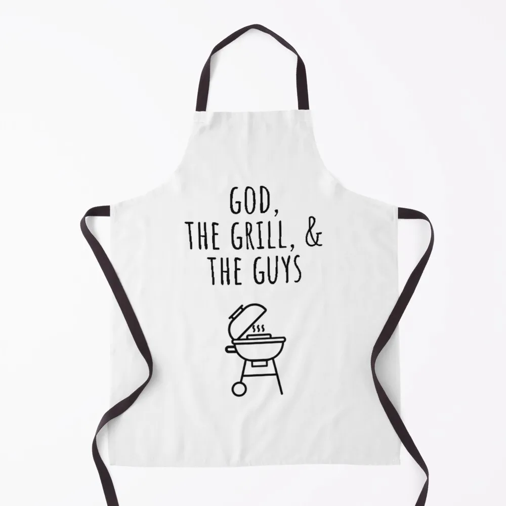 

God, the Grill, and the Guys Apron Children'S Kitchen For Men Apron