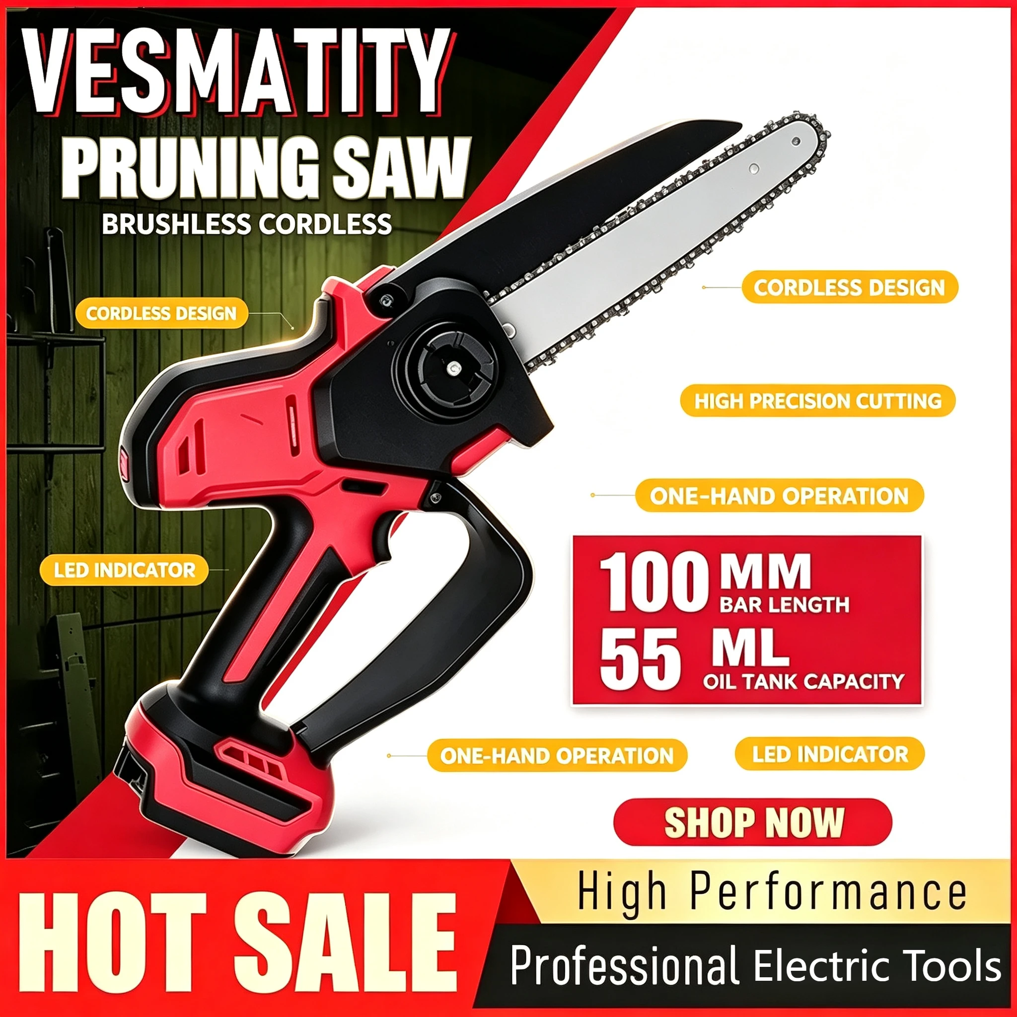 2026-hot-sale-brushless-cordless-mini-chain-saw-pruning-electric-saw-for-garden-cutting-for-milwaukee-battery