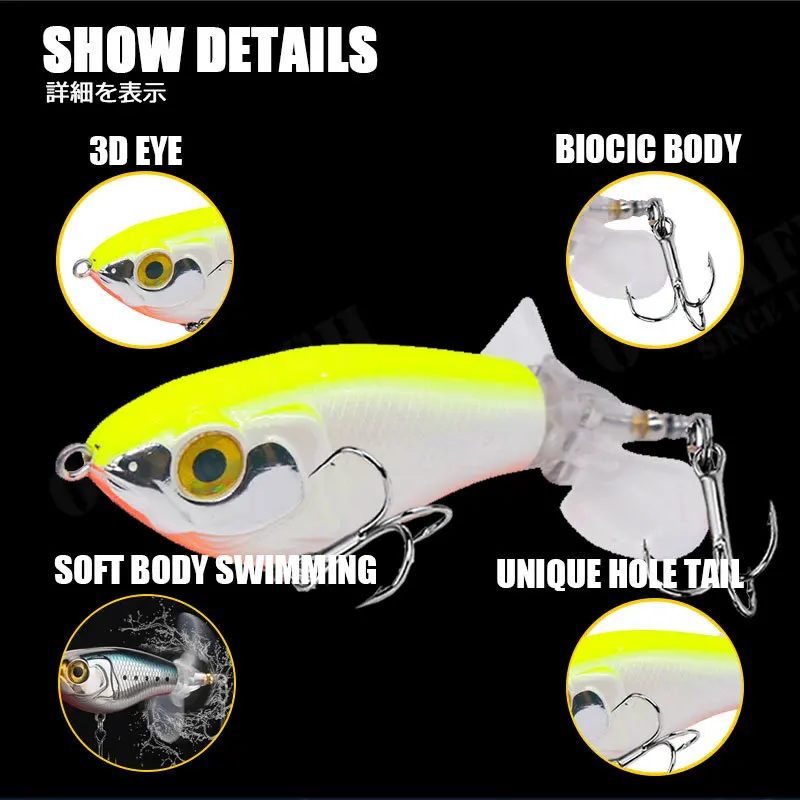 Whopper Popper 65mm Swimbait flotante para lucio - imagen 2