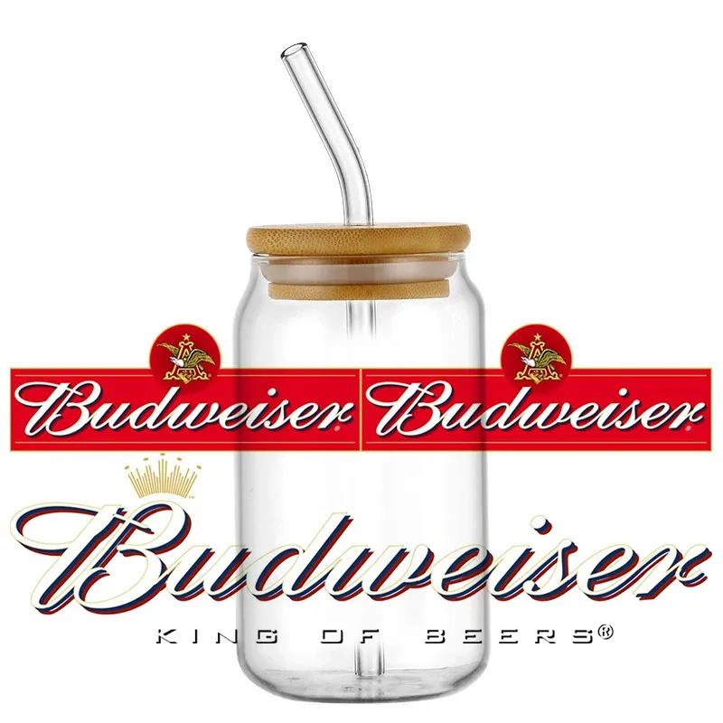 

Cup Wrap Stickers Waterproof UV DTF Cup Mug Wraps Sticker DIY 3D Wrap Decal For 16oz Libbey Glass Budweiser Beer Pattern Decals