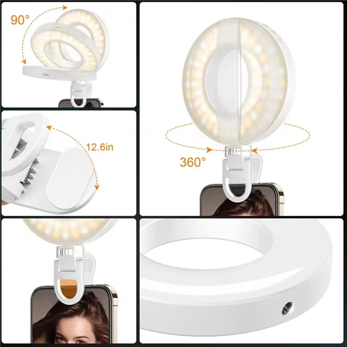 NEW Mobile Phone Fill Light, LED Selfie Light Anchor Live Broadcast Photo Light, Laptop Video Conference Ring Light White