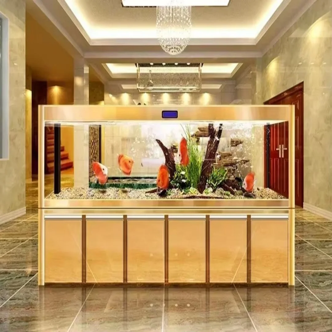 Practical Large Ecological Fish Tank Aquarium Living Room Bottom Filter Change Water Super White Glass Dragon Fish Tank 1.5 M