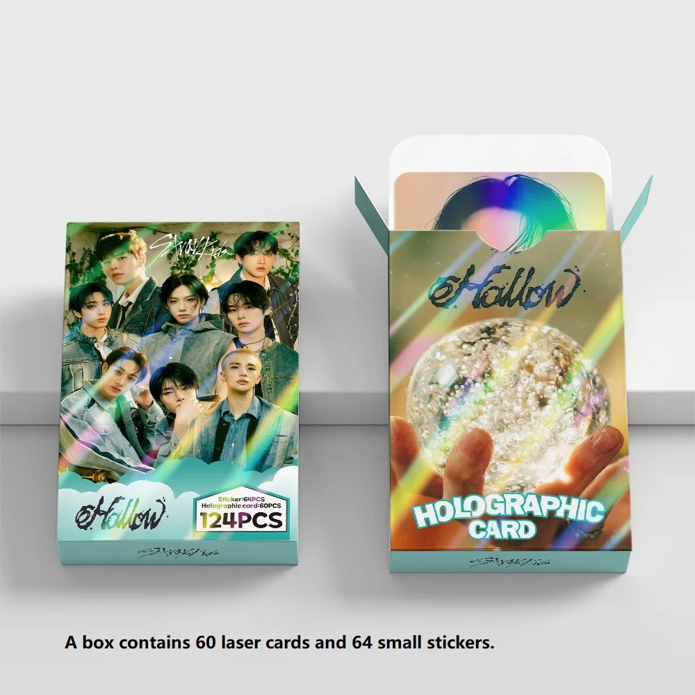 

SKZoo spot 124 laser cards STR K mini new album Hollow flash cards star photos LOMO cards gift Halloween Christmas