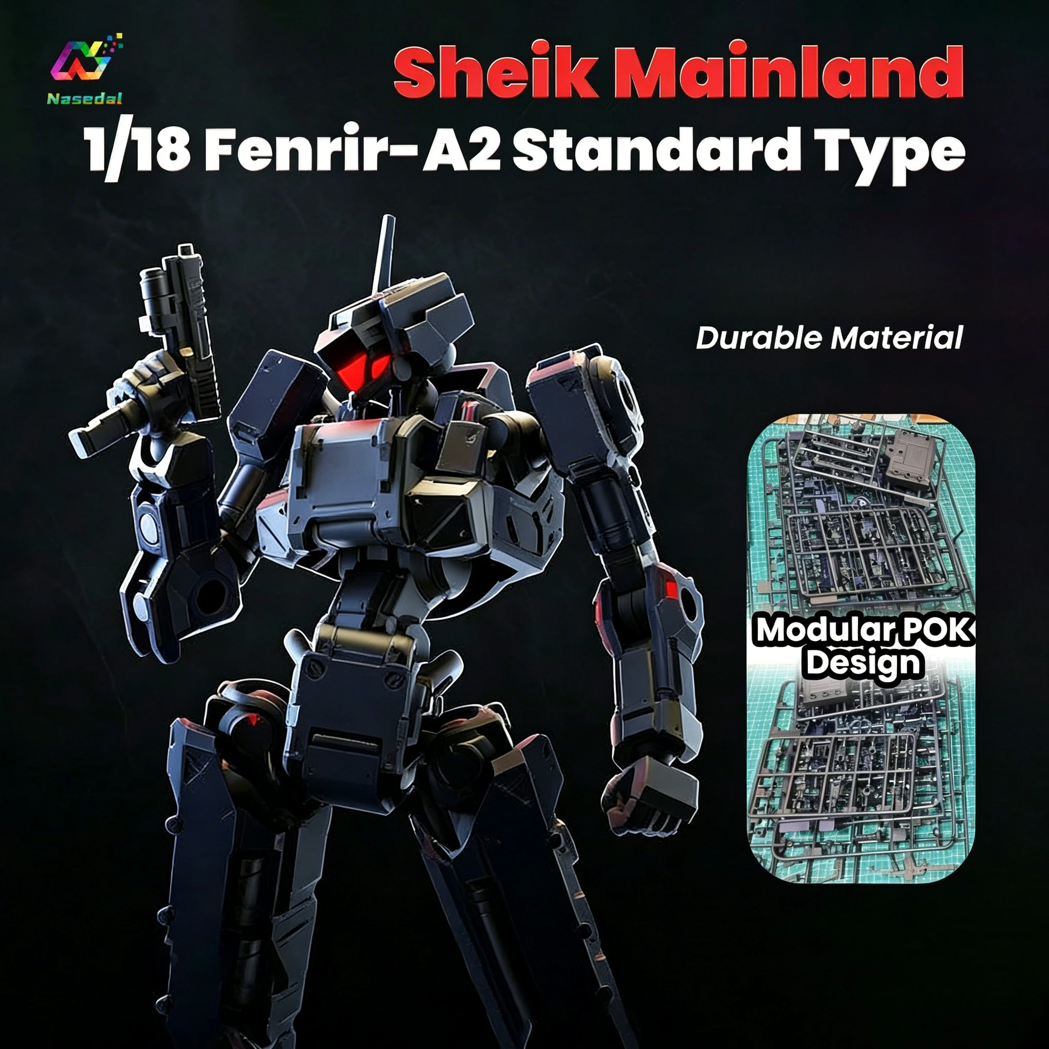

Коллекционная модель робота-волка Sheik Mainland 1/18 (3,75 дюйма), набор для сборки 3MIN Project A Standard, DIY-конструктор