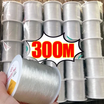 300m 강한 탄성 크리스탈 구슬 스레드 코드 쥬얼리 만들기 목걸이 팔찌 DIY 비즈 투명 문자열 Stretchable 스레드