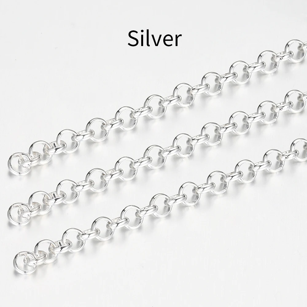 2 Meter O-Form Halskette Ketten Kupfer Armband Kabel Link Bulk Ketten DIY handgemachte Schmuck machen Erkenntnisse Großhandel