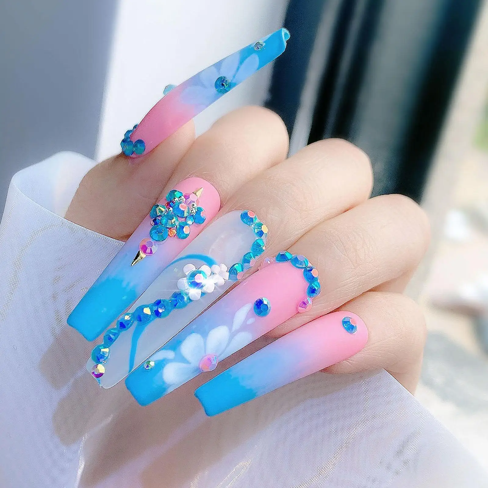 Nail Art Rhinestones 3D Flat Back Gemstone Set Mixed Clear Resin DIY Craft suitable for shoes belts hairpins body art