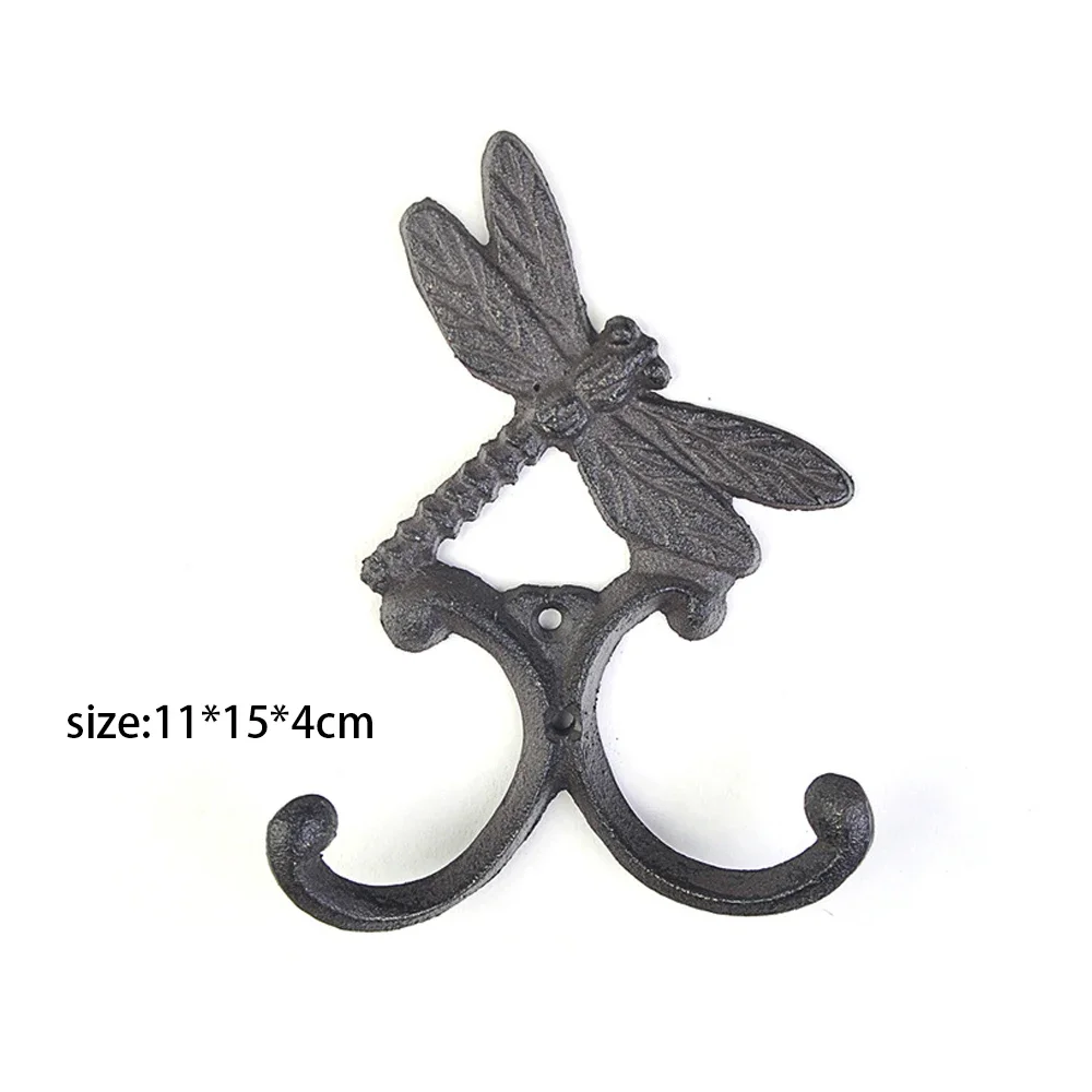 1 PC Decorative Wall Mounted Antique Metal Wall Hooks Vintage Wall Hook Hanger Rustic Cast Iron Nautical Key Coat Hooks Rack