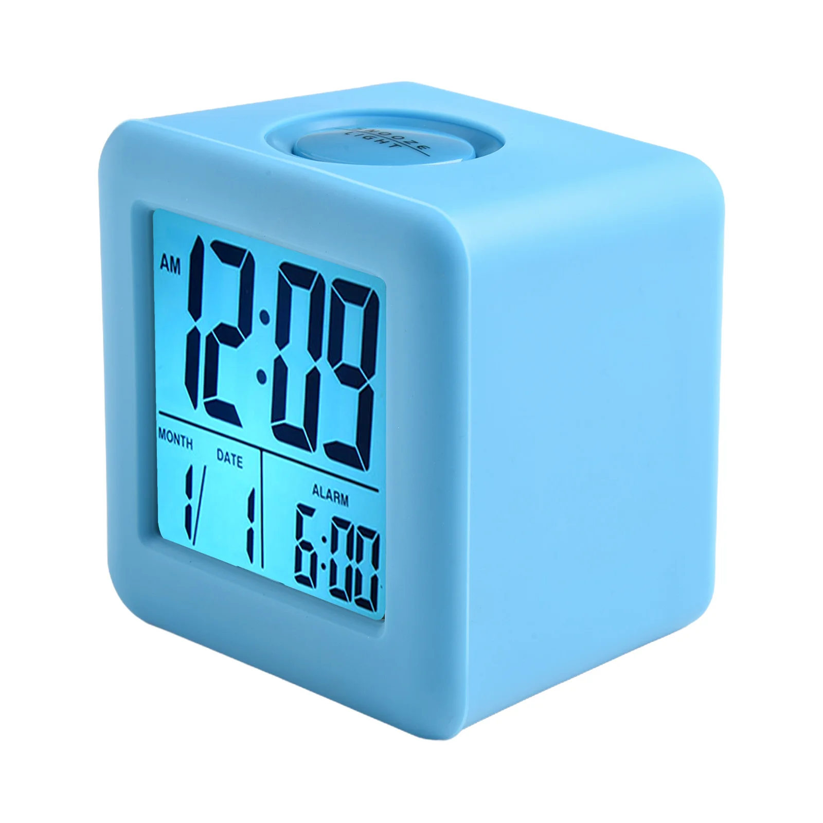 Digital Alarm Clock LCD Alarm Clock Night Stand Environmental Silicone Shell Modern Style Snooze Function For Kids