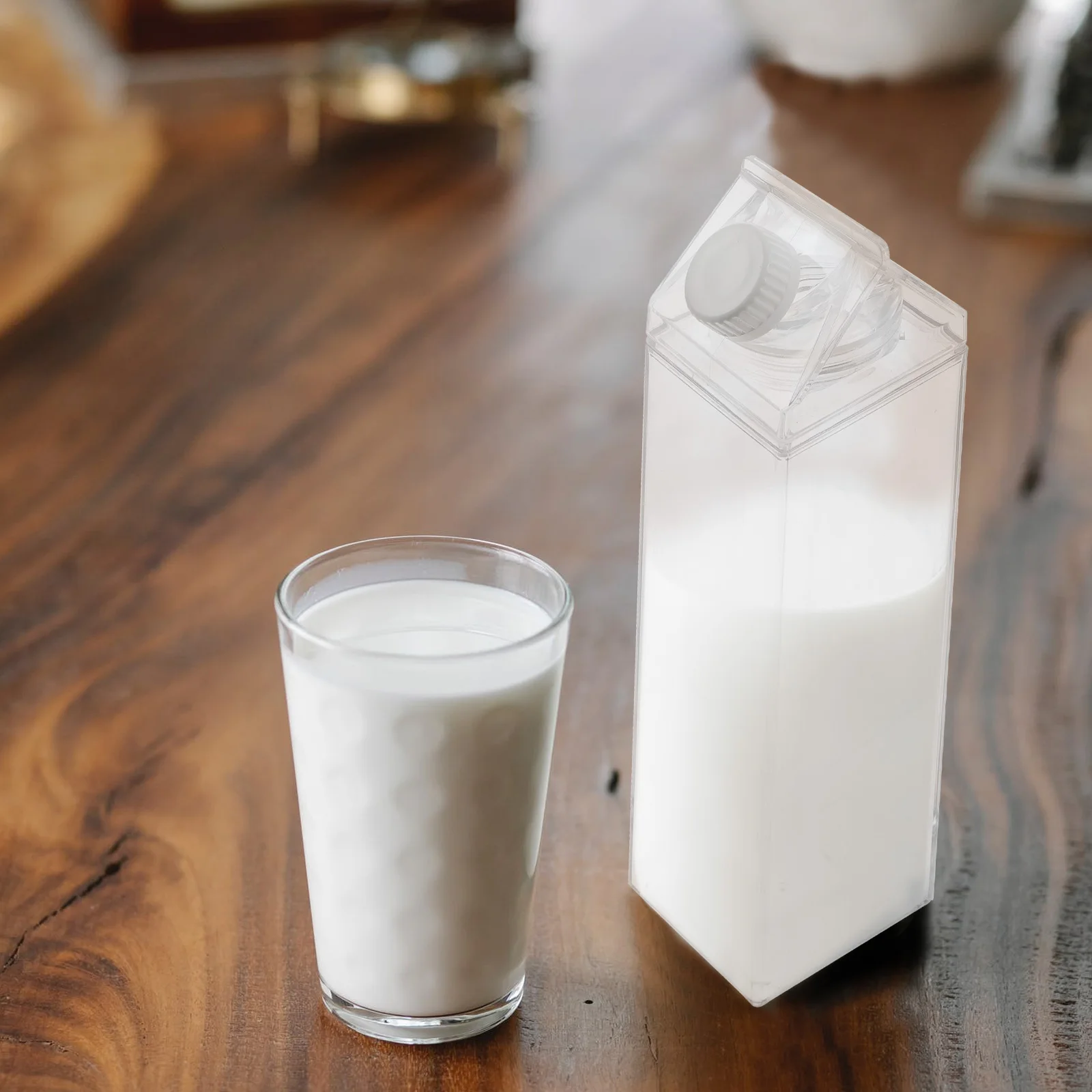 

Juice Milk Cup Transparent Bottle Square House Shaped Beverage Plastic Jug Large Capacity Leak Proof Safe Practical Water