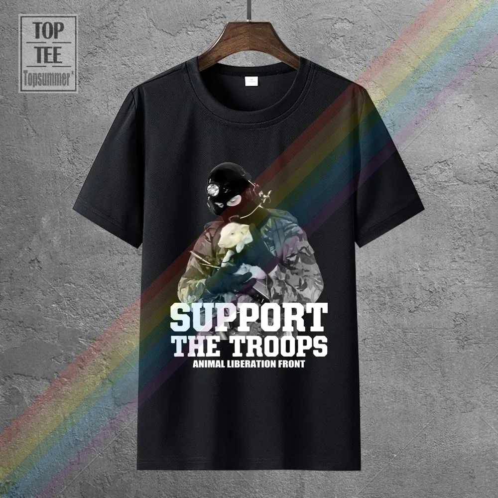 Support The Troops Animal Liberation Front Vegan Alf Sxe Earth Crisis T-Shirt Men T Shirt 2018 Summer 100% Cotton