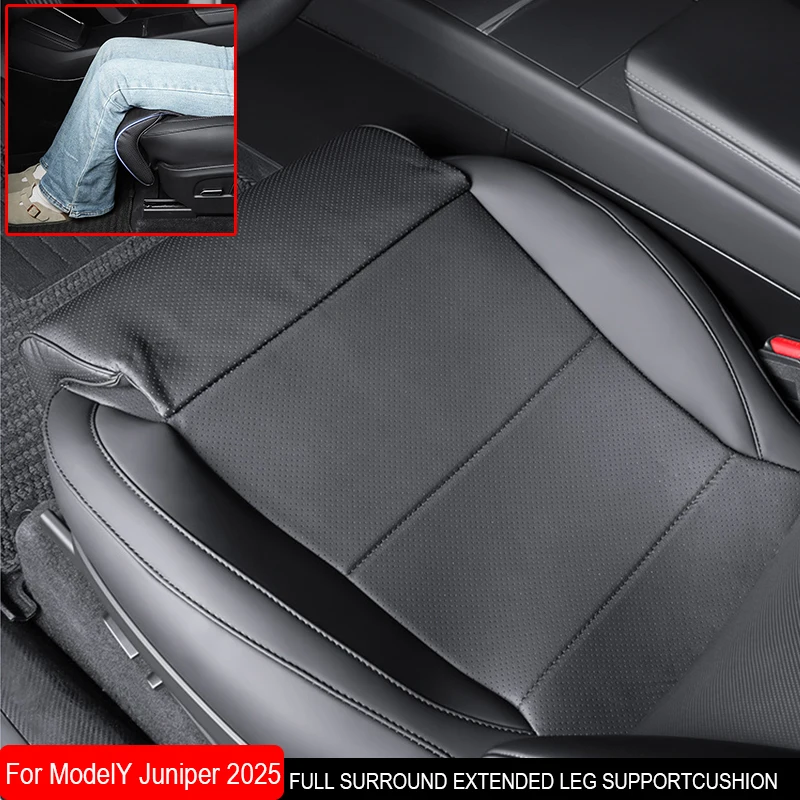 

Leather Car Seat Extender Cushion Leg Support Pillow Memory Foam Knee Pad Long-Distance Driving Protector Mat For ModelY Junipe