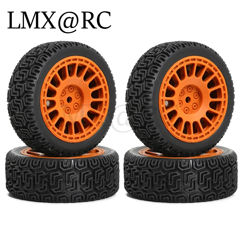 RC 랠리 레이싱 카용 고무 타이어 휠 타이어, Tamiya XV01 XV02 TT01 TT02 PTG-2 1/10, 업그레이드 부품, 68mm, 4 개