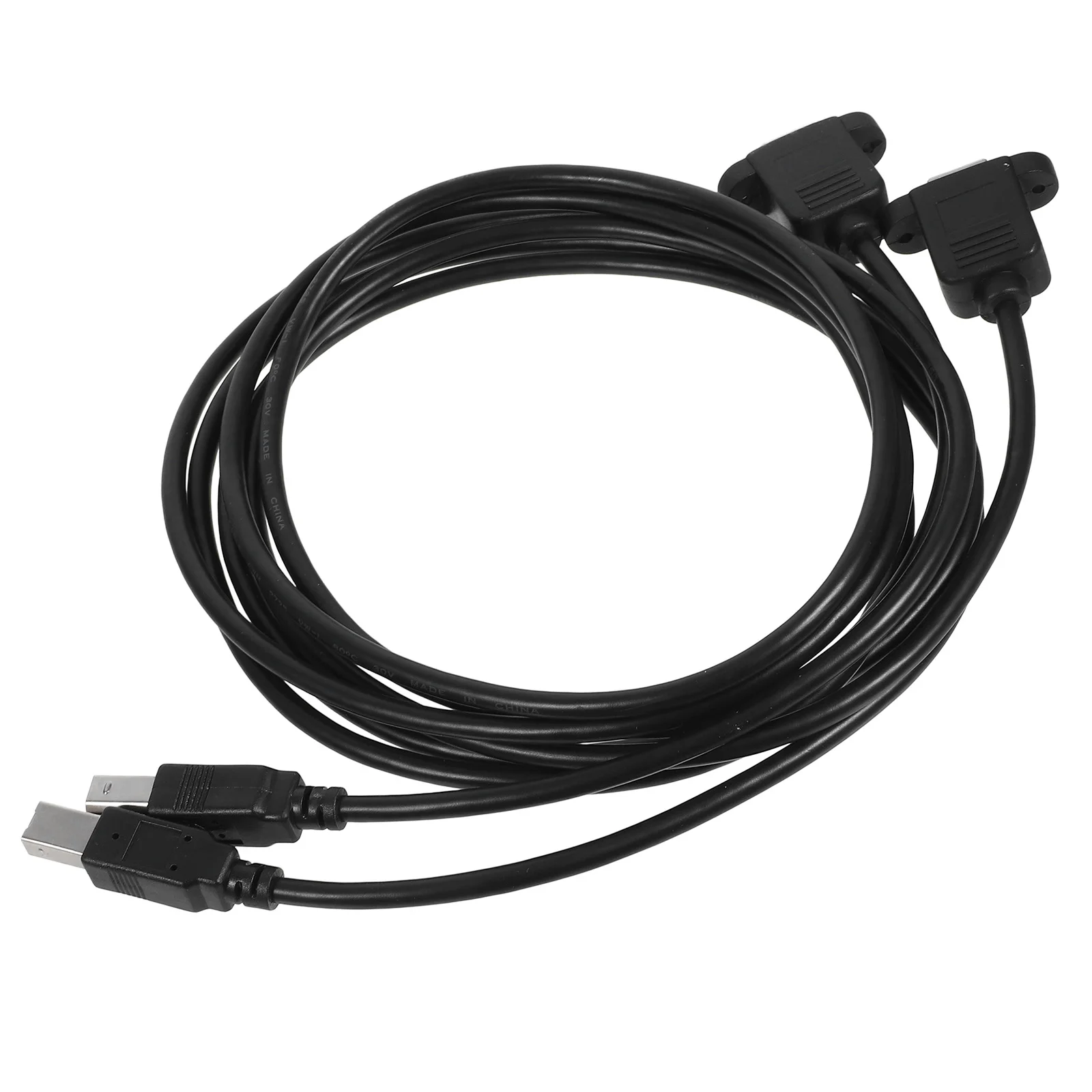 

2pcs 1.5M Printer Extension Cord Screw Hole Secure Connection Black Copper Wire Compatible Rotary Mother Printers