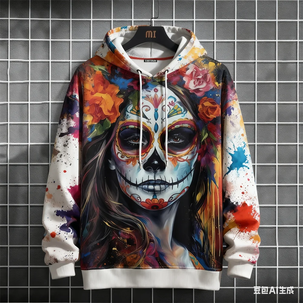 

Funny 3D Painted Skull Print Men's Hoodies Hip Hop Trend Harajuku Streetwear Autumn and Winter New Sweatshirts Fashion Pullover