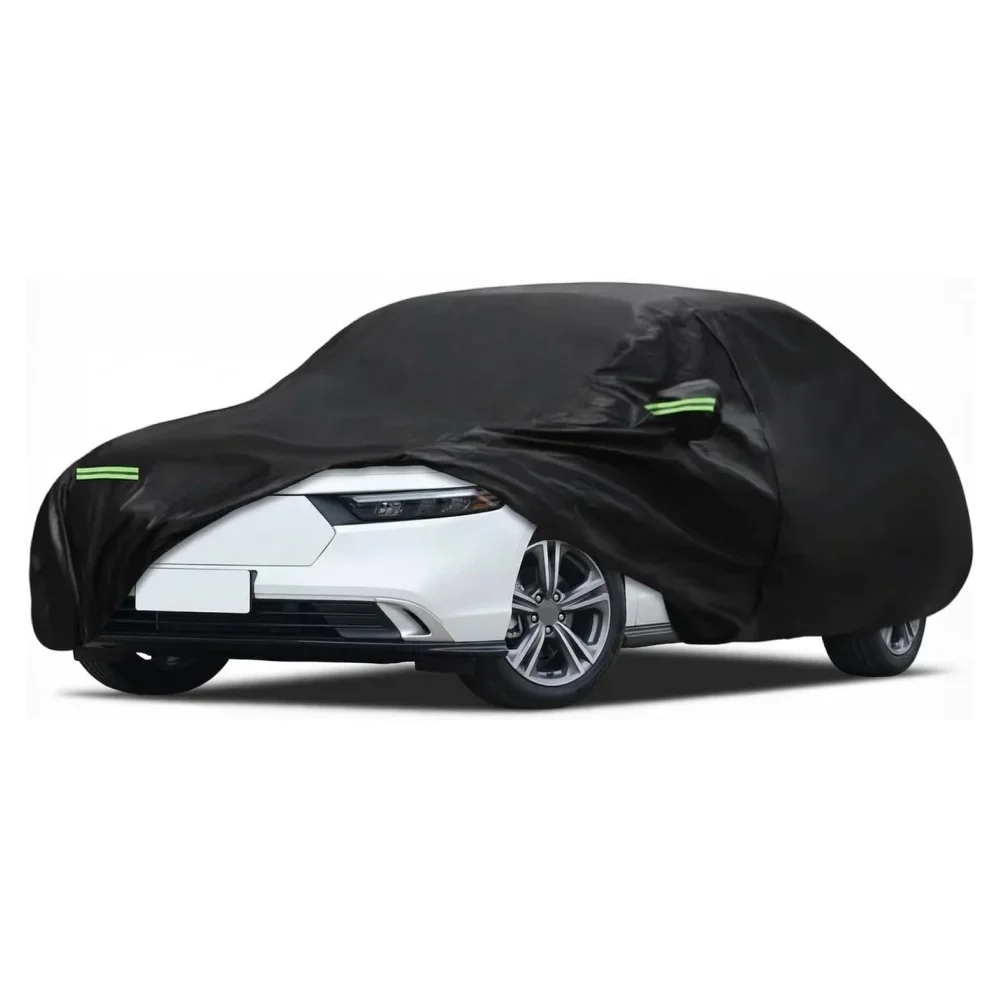 

Чехол для автомобиля водонепроницаемый, всепогодный, для использования на улице, полный внешний чехол для седана, черный (рекомендуемая длина автомобиля от 194 до 208 дюймов)