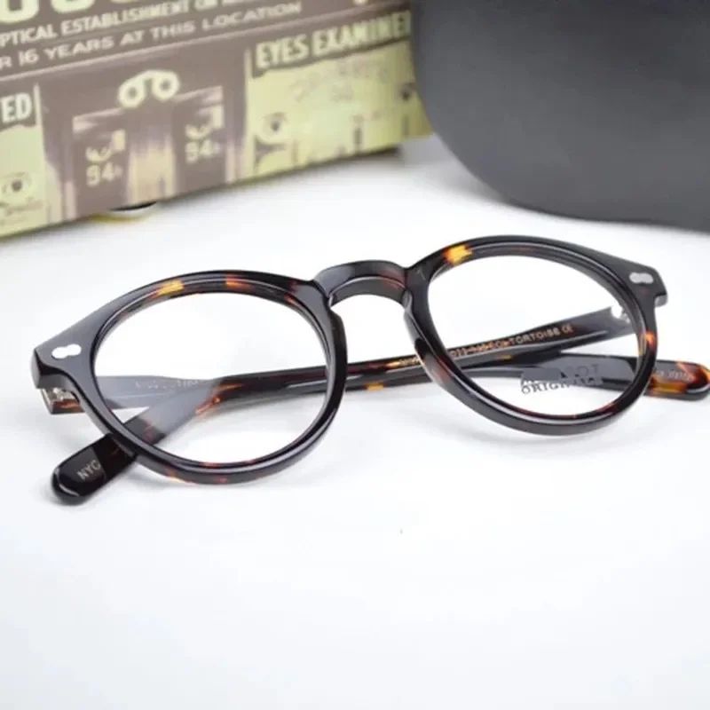 Brand Designer Johnny Depp Miltzen Glasses Frame Men Women High Quality Imported Acetate Eyeglasses Prescription Eyewear 46mm