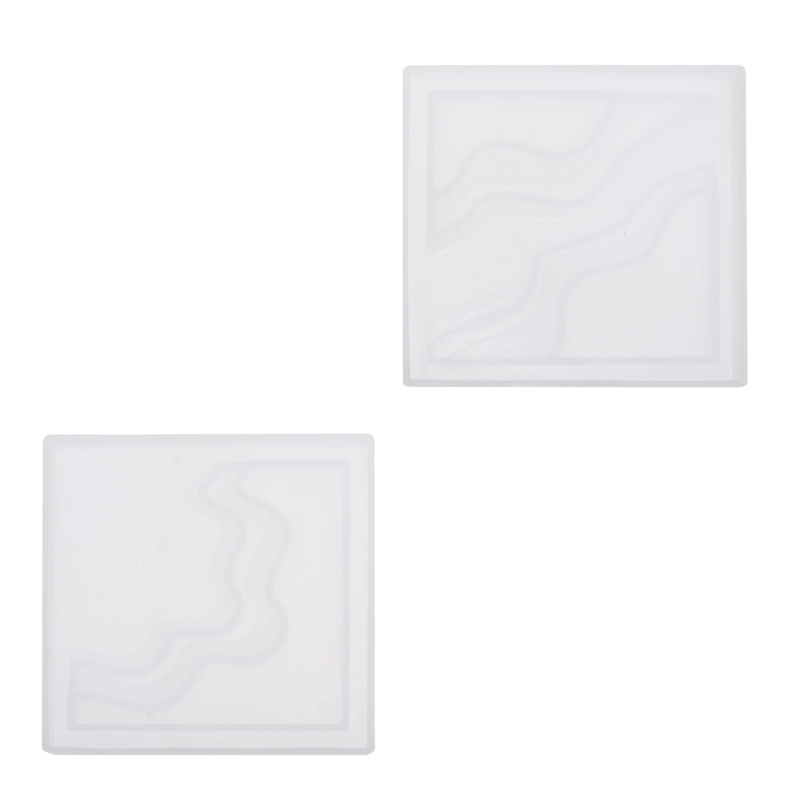 

2Pcs Coaster Square Molds Cup Coasters Diy Epoxy Resin Molds DIY Casting Epoxy Resin Island Design Moulds Home Decor Gifts